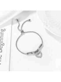 Outlet Rose-plated titanium steel Heart Zircon women's bracelet for women