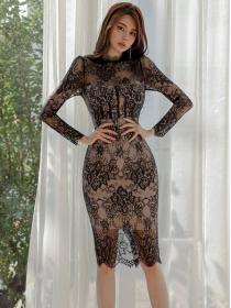 New Style Lace Hollow Out Slim Dress 