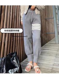 Discount Color Matching Leisure Style Long Pants 