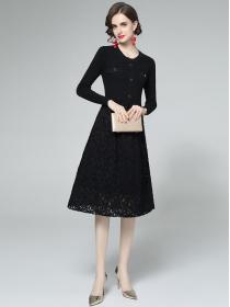 Outlet Pure Color Thicken Slim Dress 