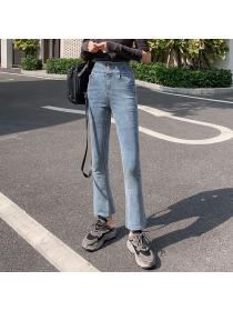 Outlet Fall/winter slim stretch slim high-waist straight-leg jeans