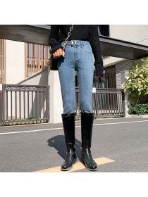 Outlet Autumn/ winter New high-waisted elasticity skinny pencil pants