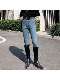 Outlet Autumn/ winter New high-waisted elasticity skinny pencil pants