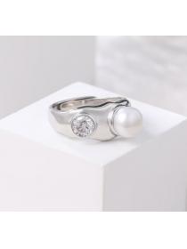 Korean fashion S925 sterling silver pearl ring women fashion ring