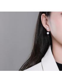 Korean S925 sterling silver pearl earrings fashion retro C-shaped earrings DIY handmade accessories