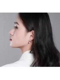 Korean S925 sterling silver pearl earrings fashion retro C-shaped earrings DIY handmade accessories