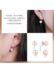 Korean S925 sterling silver pearl earrings fashion retro C-shaped earrings DIY handmade accessories