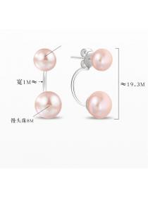 Korean S925 sterling silver pearl earrings fashion retro C-shaped earrings DIY handmade accessories