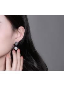 Korean S925 Sterling Silver Stud Earrings Love Pearl Earrings DIY Accessories