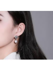 Korean S925 Sterling Silver Stud Earrings Love Pearl Earrings DIY Accessories