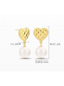 Korean S925 Sterling Silver Stud Earrings Love Pearl Earrings DIY Accessories