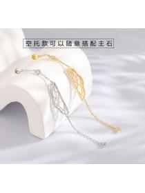 Korean New Korean style earrings female S925 silver pearl earrings temperament fan-shaped tassel diy hollow earrings