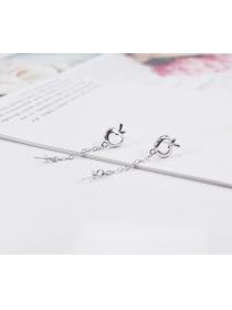 Korean fashion S925 sterling silver pearl apple earrings Korean long tassel earrings female simple DIY jewelry