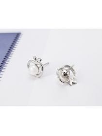 Korean fashion S925 sterling silver pearl earrings female fashion personality fresh apple apple studs
