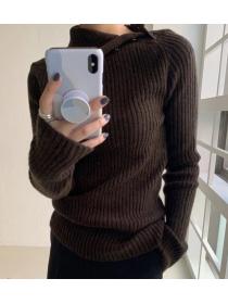 On Sale Pure Color Simple Fashion Knitting Top 