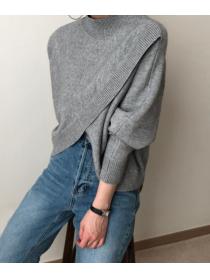 Korean Style Crossing Irrgular Sweater 