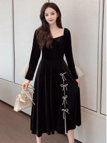 For Sale Lace Up Crossing  Show Waist Dress