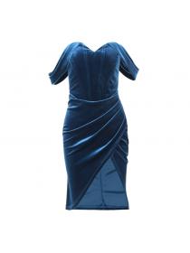 Outlet Hot style Autumn sexy split dress temperament evening dress for women