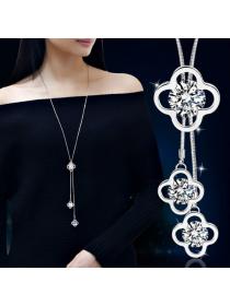Outlet Four-leaf clover tassel long chain temperament all-match pendant clothes accessories necklace