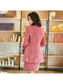 Outlet Work clothes Plaid Blazer+skirt Two-piece suits