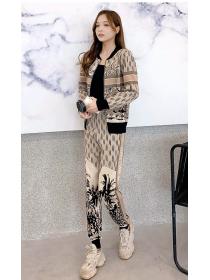 European Style  Stand Collars Printing Fashion Suits 