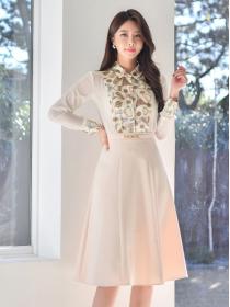 Korean Style Doll Collars Fashion Top  +Tall Waist Skirt 