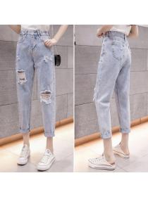 Outlet Fashionable Unique Ripped Denim Jeans