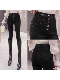 Outlet Fall/winter stretch tight-fitting Casual high-waisted pencil Jeans