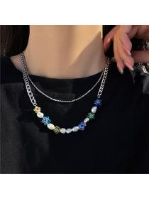 Outlet Freshwater Pearl Colorful Glazed Flower Necklace