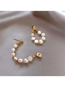 Outlet Silver Needle Earrings special-shaped pearl earrings
