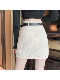 Outlet Vintage high-waist slim thick A-line skirt