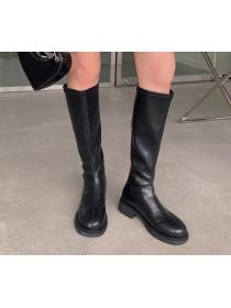 Outlet Matching soft leather boots for  women