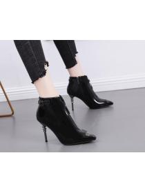 Outlet Sexy Patent leather zipper High heels Boots