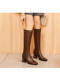 Outlet Fashion Point-toe Thick Heels&High heels Boots