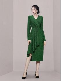 On Sale Sequins Matching Show Waist Drape Dress