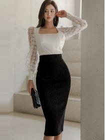 Korean Style Button Matching Fashion Suits 