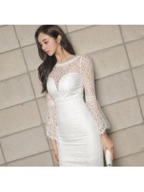 For Sale Lace Gauze Matching Horn Sleeve Dress 