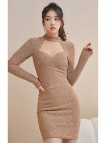 On Sale Hollow Out Sequins Matching Fashion Dress 