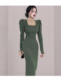 On Sale Pure Color Simple Fashion Dress
