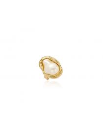 Korean fashion Simple fashion Pearl ring Jewely Simple Elegant Women’s brass ring Ladies Accessories