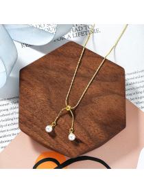 Korean fashion Simple pendant pearl necklace Jewely Simple Elegant Women’s copper Ladies Accessories