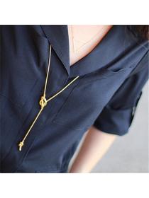 Korean fashion Sailor knot Matching Necklace Jewely Simple Elegant Women’s copper Ladies Accessories