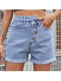 European Style Button Matching Short Pants 