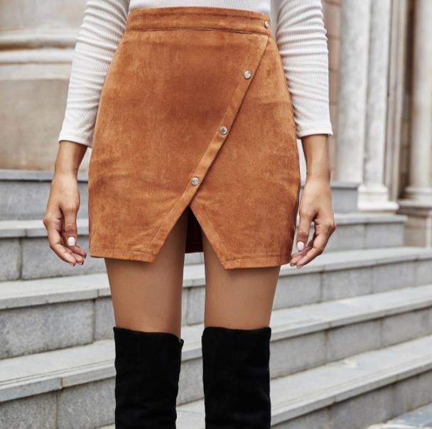 European Style Open Fork Slim Skirt