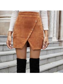  European Style Open Fork Slim Skirt 