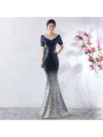 Outlet New Birthday party dress slimming host dress long evening dress