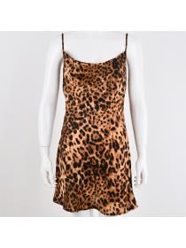 Outlet Hot style Fashion hot girl matching suspenders leopard print sexy dress