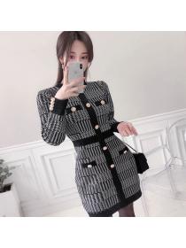 Outlet Korean fashion knitted dress for women