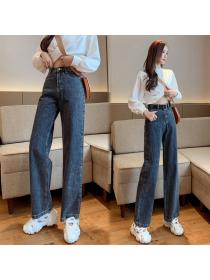 Outlet Wide-leg pants high waist jeans