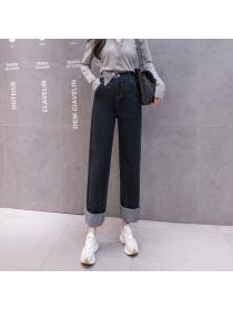 Outlet New style straight-cut loose wide-leg jeans